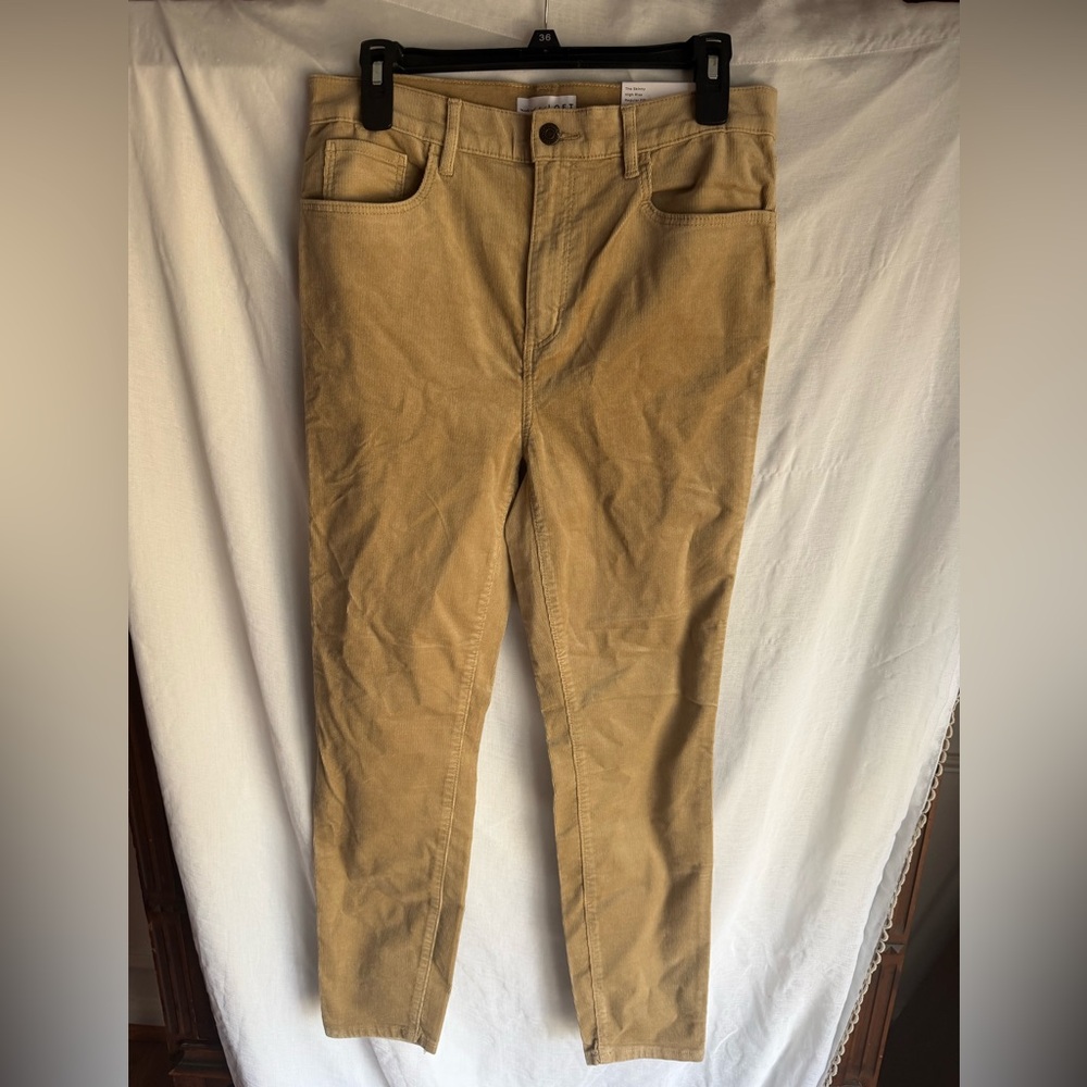 Loft Beige Tan The Skinny High Rise Corduroy Cotton Blend Women’s Size 29 New